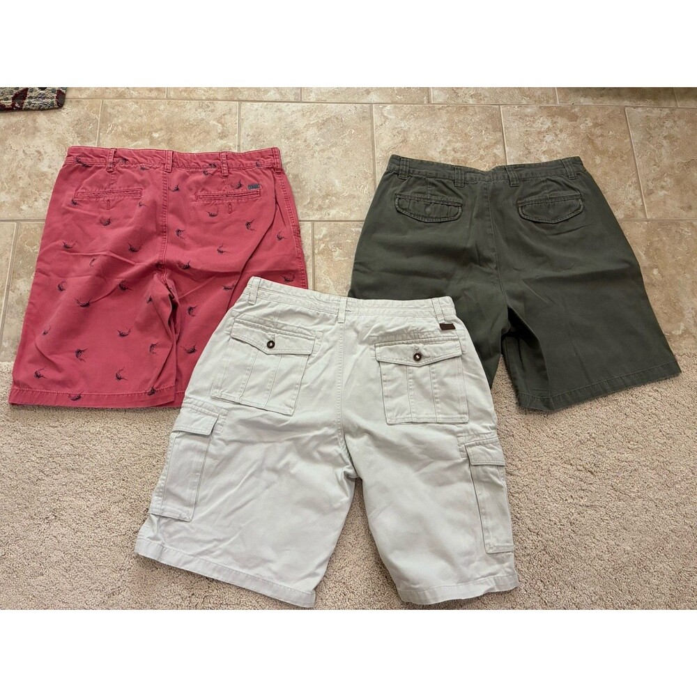 LOT 3 PAIR MENS SHORTS SIZE 36 IZOD, GREATLAND FLAT FRONT - Picture 2 of 2